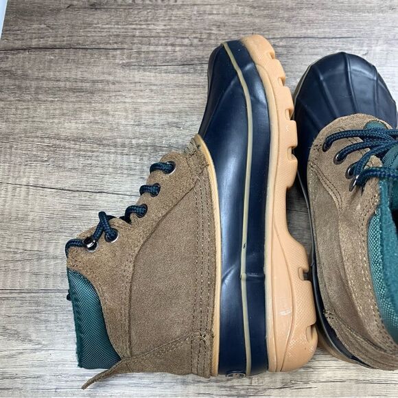 LONDON FOG~Women’s~”Saddleback”~Brown Suede/Navy Rubber Duck Boots~Size 6M - Picture 6 of 9